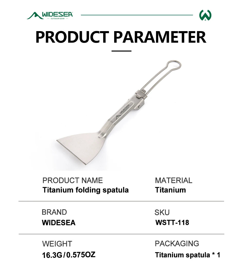 Widesea Titanium Folding Shovel – Compact Camping Spatula for Outdoor Cooking & Picnic