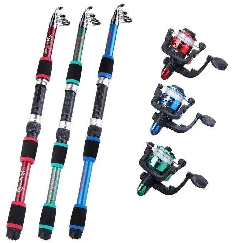 Telescopic Fishing Pole Set – Complete Kit with Spinning Reel, Baits & Hooks