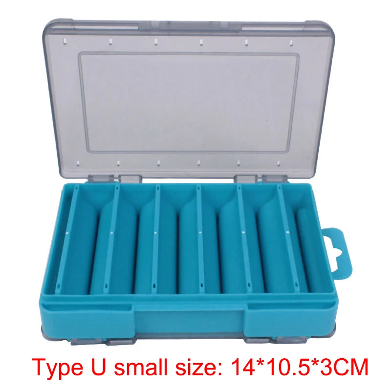 Shrimp & Squid Fishing Tackle Box – Double-Sided U-Shape Wooden/Plastic Case