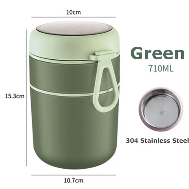 Stainless Steel Vacuum Soup & Lunch Box – Insulated Thermal Food Jar with Spoon