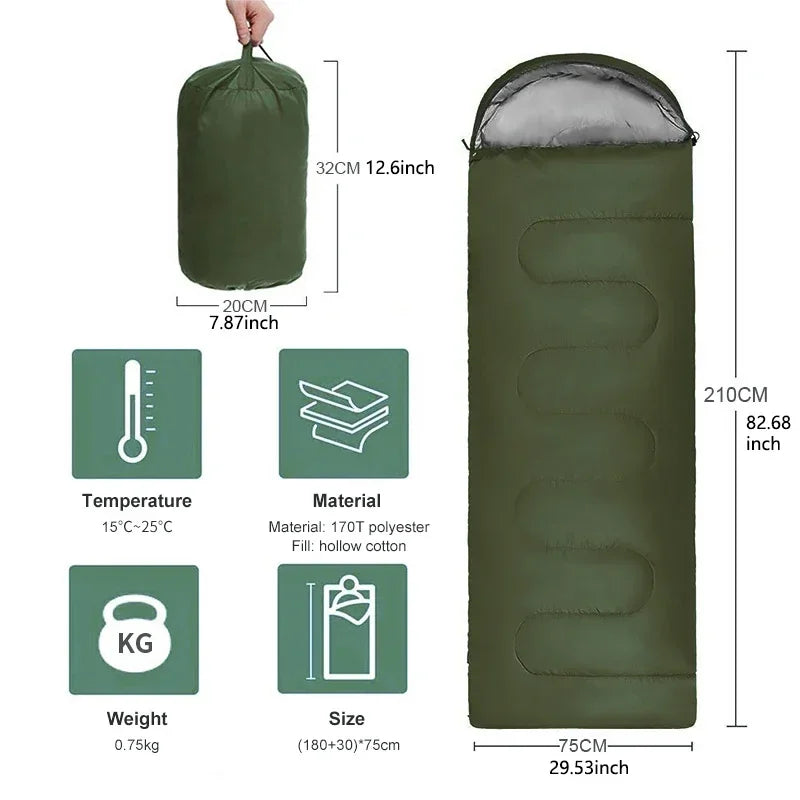 Ultralight Waterproof 4-Season Camping Sleeping Bag – Warm Backpacking Gear
