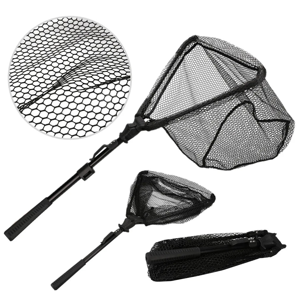 Telescopic Folding Landing Net – Extendable Fly & Carp Fishing Net