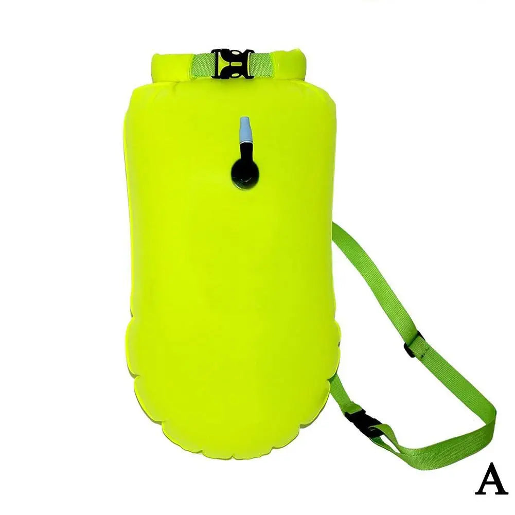 Inflatable Swimming Buoy & Tow Float – Dry Bag with Double Air Chambers and Waist Belt