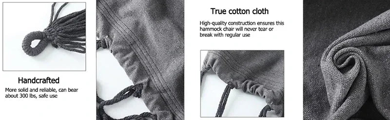 Durable Hanging Hammock Chair – Cotton Rope Indoor & Outdoor Swing