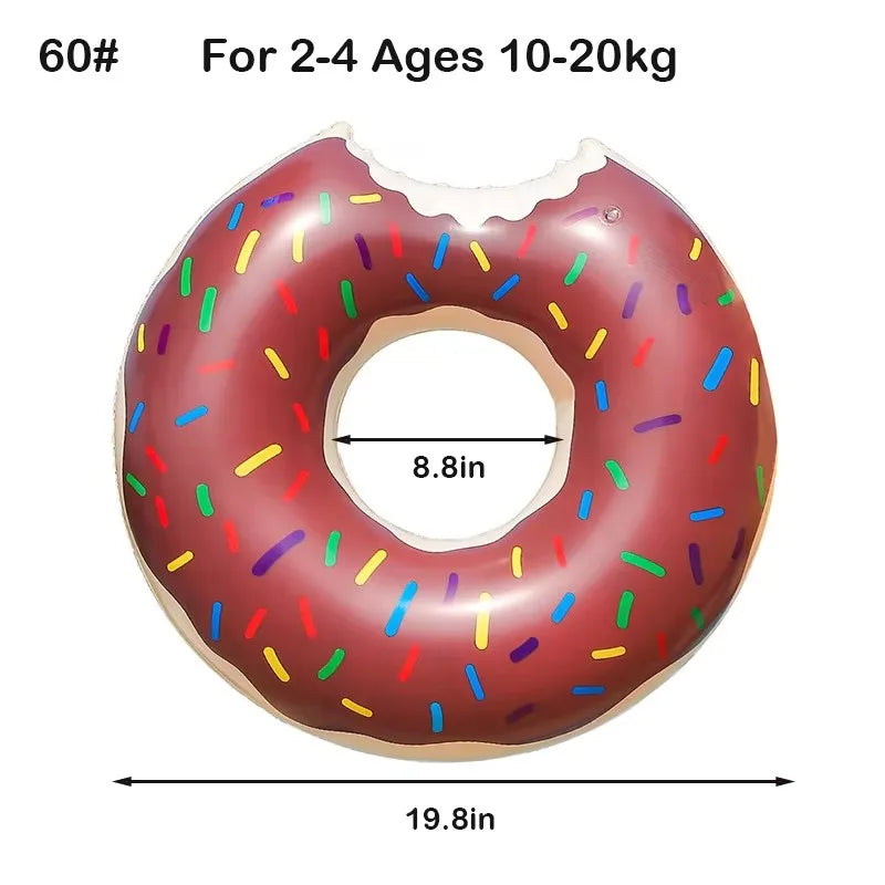 Rooxin Inflatable Donut Swim Ring – Pool Float for Kids & Adults
