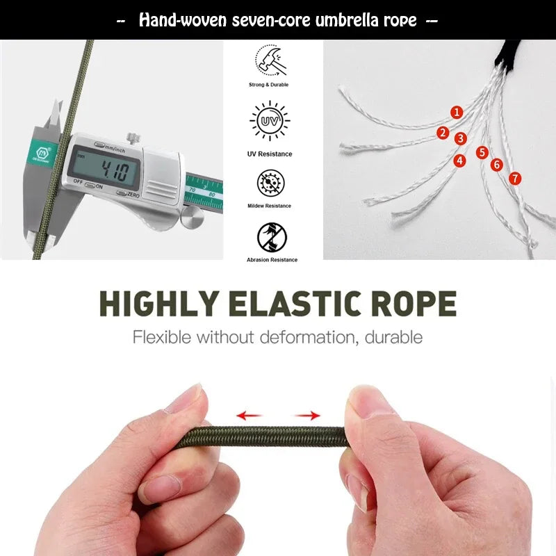 Military 550 Paracord Rope – 7 Strand, 4mm Outdoor Survival Cord (100M/50M/31M)