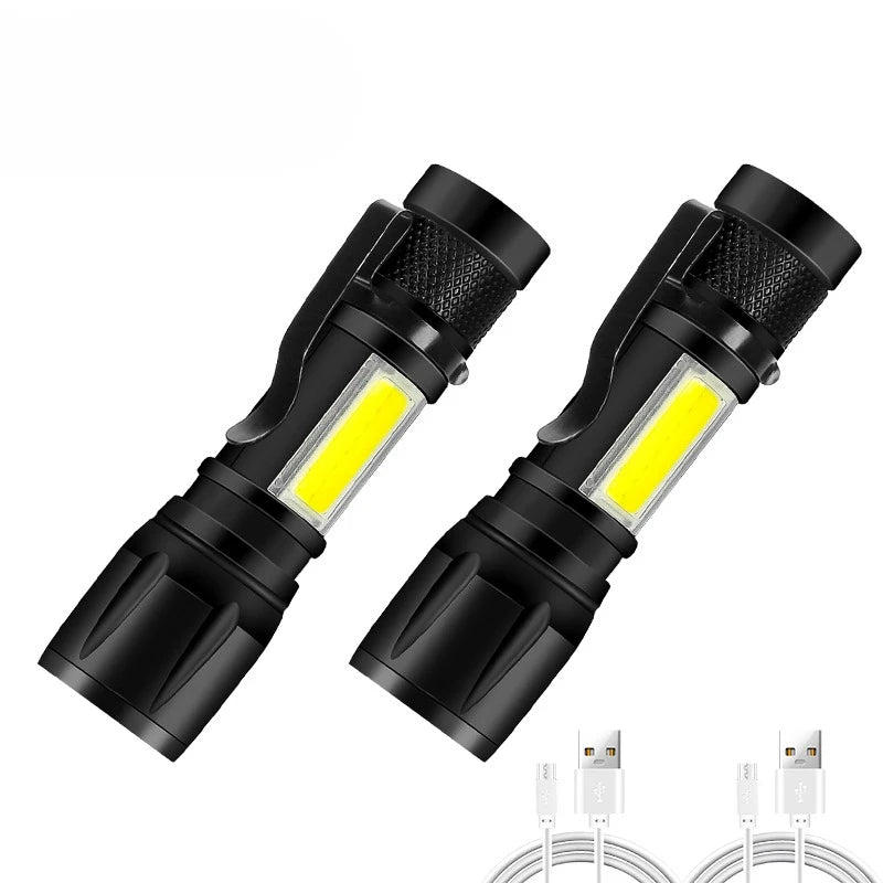 Rechargeable LED Flashlight – High-Power Zoomable Torch with LCD Display