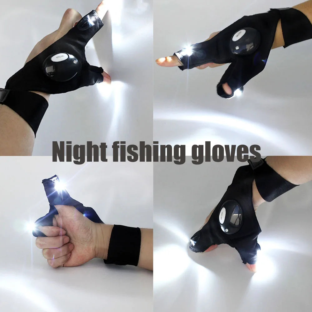 LED Fingerless Fishing & Cycling Gloves – Light-Up Gloves for Outdoor Activities