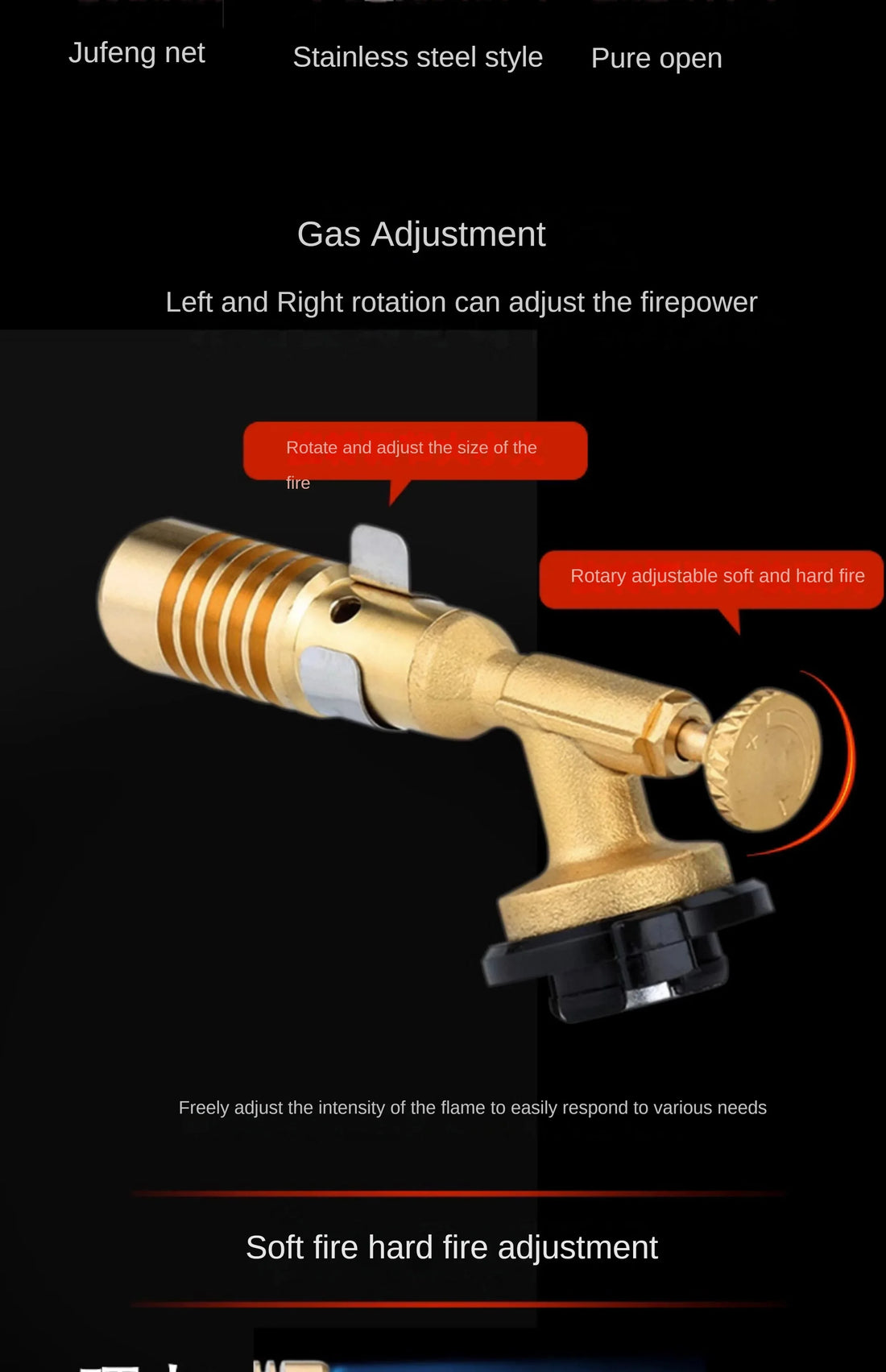 Multifunction Welding-Burner Welding Gas Burner Flame Gas Torch Flame Gun Blow for BBQ Camping Cooking Lighter Heating Camping