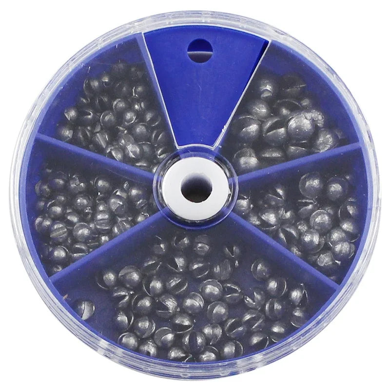 205-Piece Lead Fishing Sinkers Set – Open Pendant Weights with Storage Box