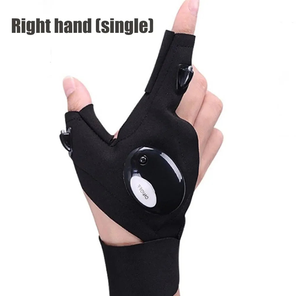 LED Fingerless Fishing & Cycling Gloves – Light-Up Gloves for Outdoor Activities