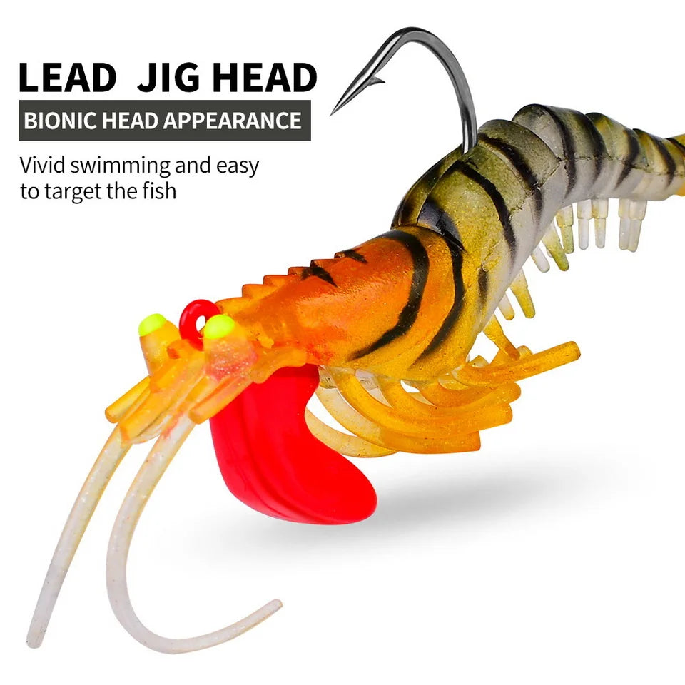 Luminous Silicone Shrimp Jig Head Swimbait