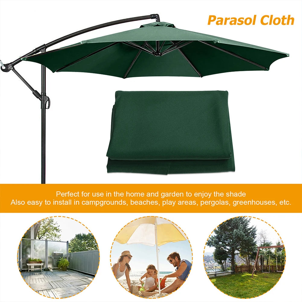 2m 6-Rib Parasol Umbrella – Replaceable UV Protection Canopy, No Stand