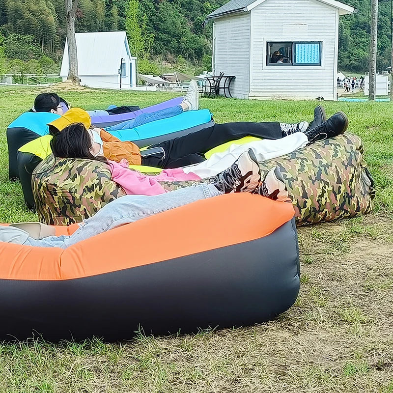 Trend Outdoor Products Fast Infaltable Air Sofa Bed Good Quality Sleeping Bag Inflatable Air Bag Lazy bag Beach Sofa 240*70cm