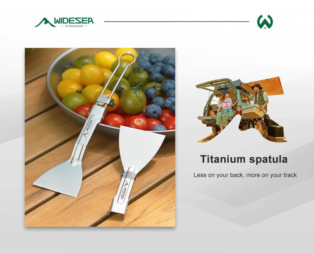 Widesea Titanium Folding Shovel – Compact Camping Spatula for Outdoor Cooking & Picnic