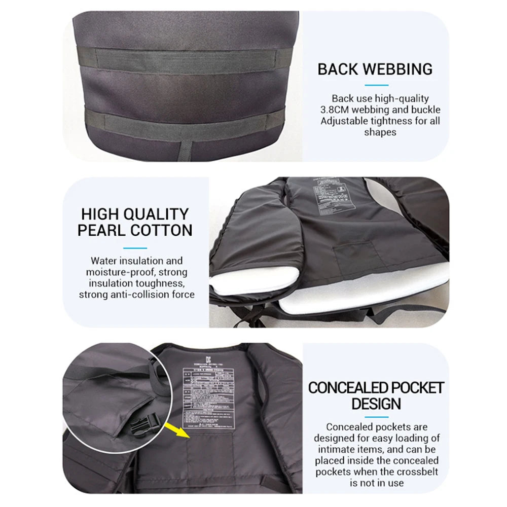 Neoprene Life Jacket – Adult & Children Buoyancy Vest for Swimming, Boating, Skiing & Water Sports