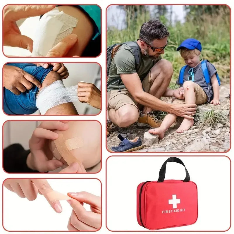 Portable Emergency First Aid Kit – Travel, Camping & Household Survival Bag