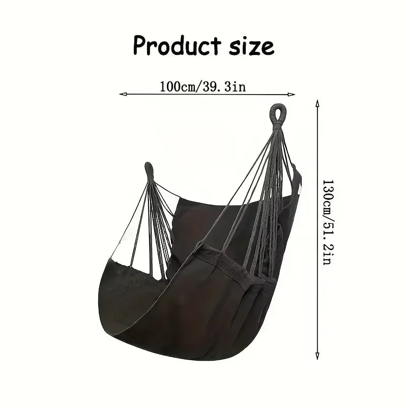 Durable Hanging Hammock Chair – Cotton Rope Indoor & Outdoor Swing