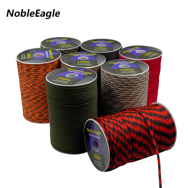 Military 550 Paracord Rope – 7 Strand, 4mm Outdoor Survival Cord (100M/50M/31M)