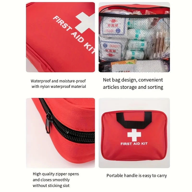 Portable Emergency First Aid Kit – Travel, Camping & Household Survival Bag