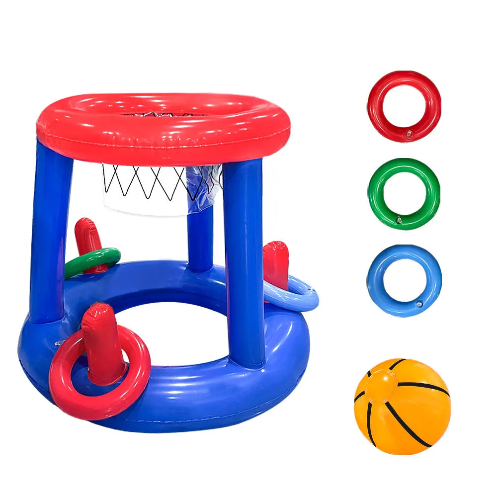 Inflatable Blue Basketball Rack – Pool Toss Game for Water Parties