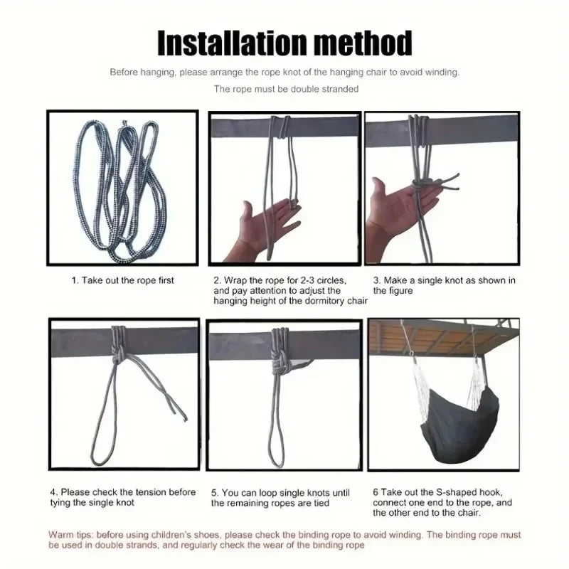 200KG Canvas Hammock Chair – Thick Swing Seat with Storage Bag