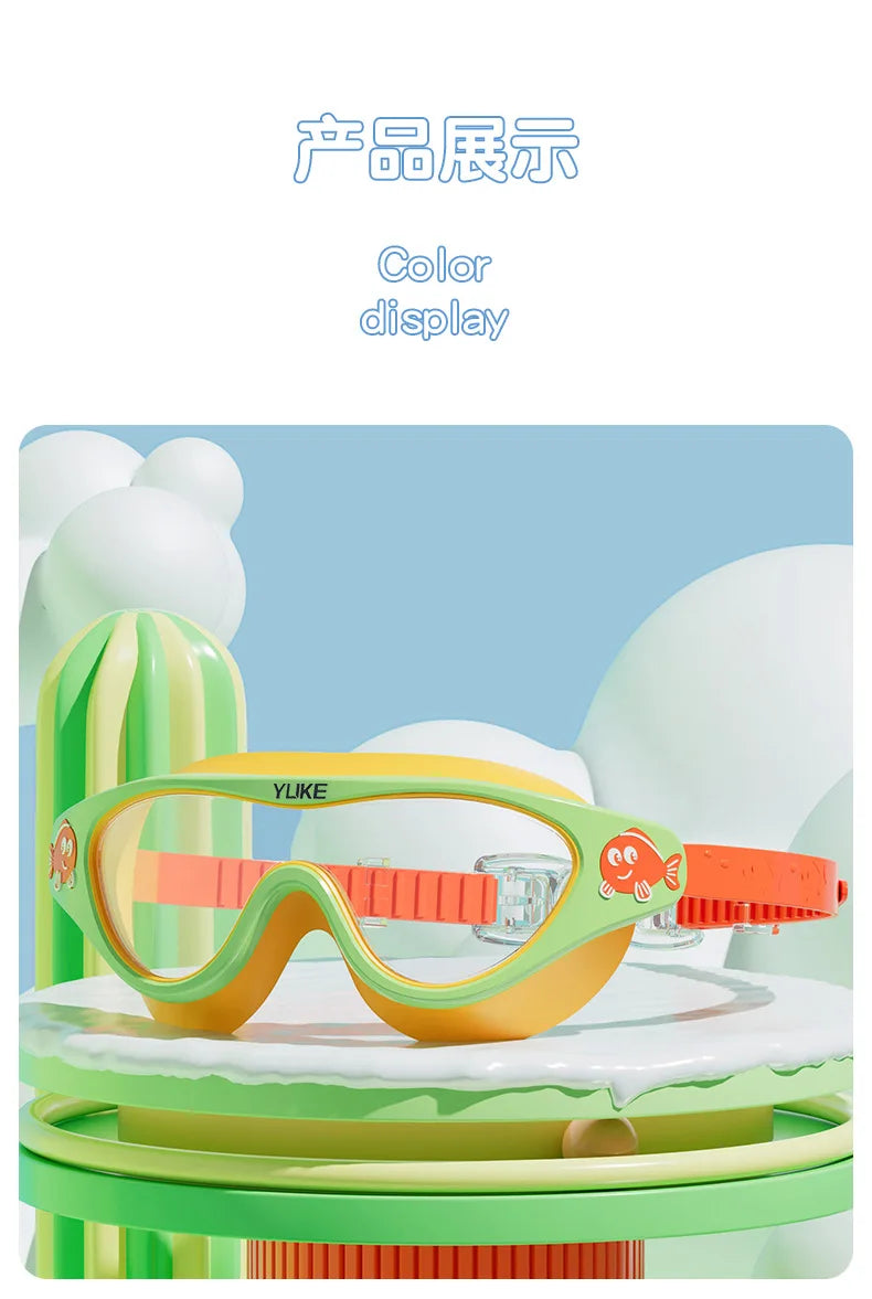 Kids Swimming Goggles – Waterproof, Anti-Fog, HD Large Frame Swim Glasses for Boys & Girls
