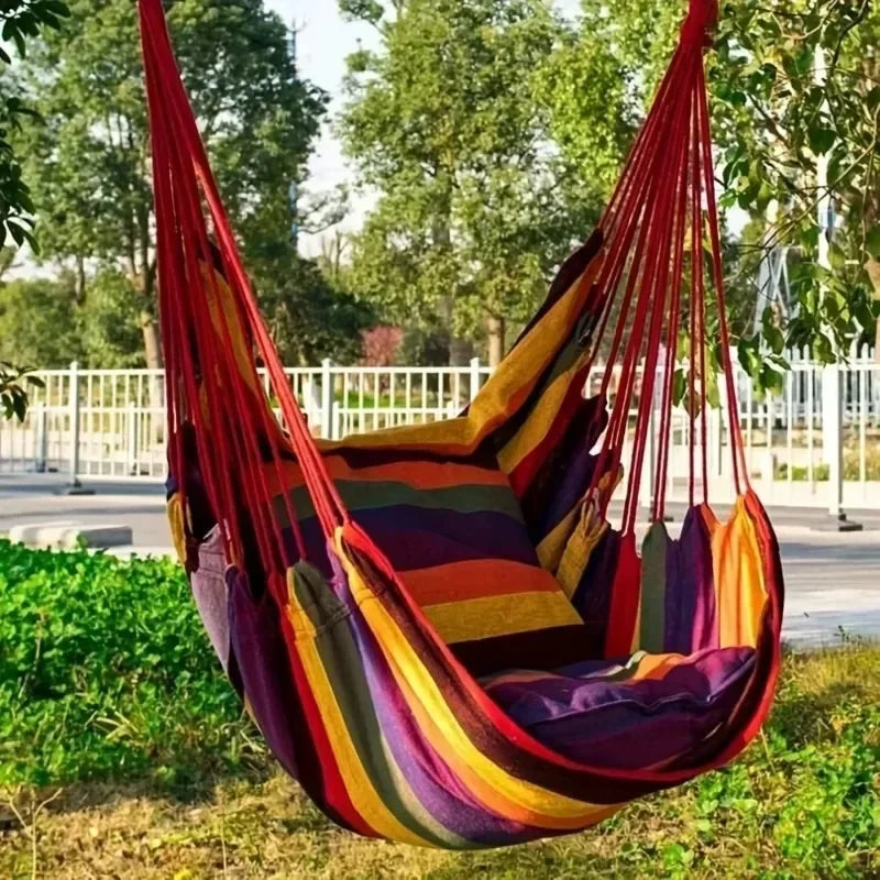 200KG Canvas Hammock Chair – Thick Swing Seat with Storage Bag