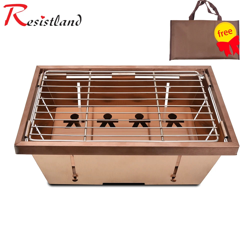 IGT Camping Folding Wood Table – Portable Gas Stove & BBQ Grill Table