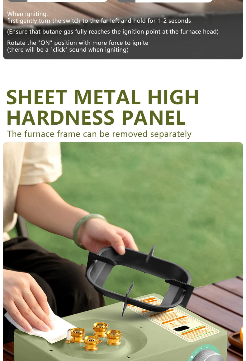 BISINNA Camping Gas Stove – 5800W High-Power Portable Cassette Burner for Hiking & Outdoor Cooking