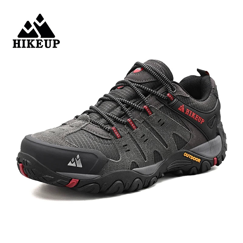 HIKEUP Men’s Hiking Shoes – Suede Leather Outdoor Trekking Sneakers