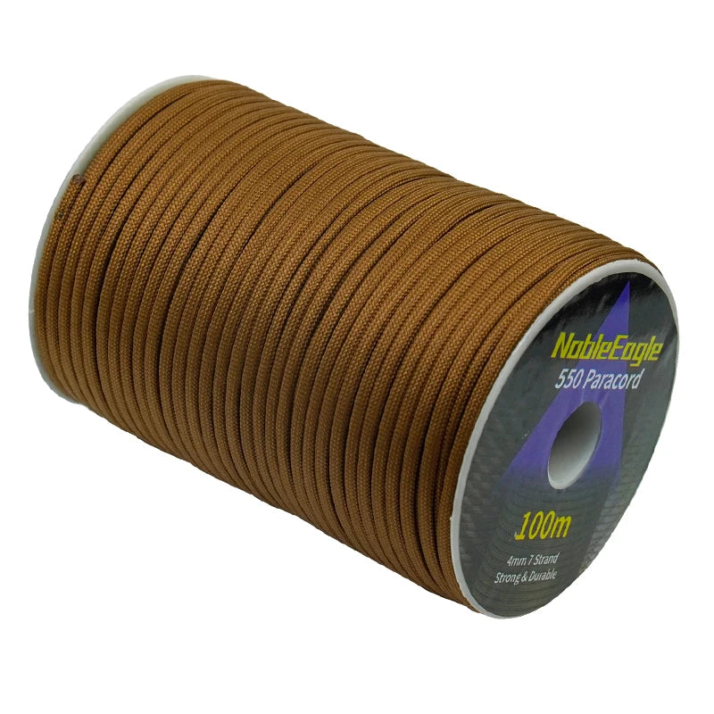 Military 550 Paracord Rope – 7 Strand, 4mm Outdoor Survival Cord (100M/50M/31M)