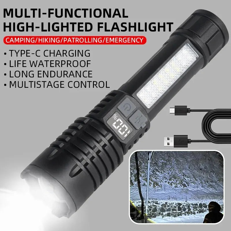Super Bright LED Flashlight – Rechargeable Portable Torch for Outdoor & Emergency Use