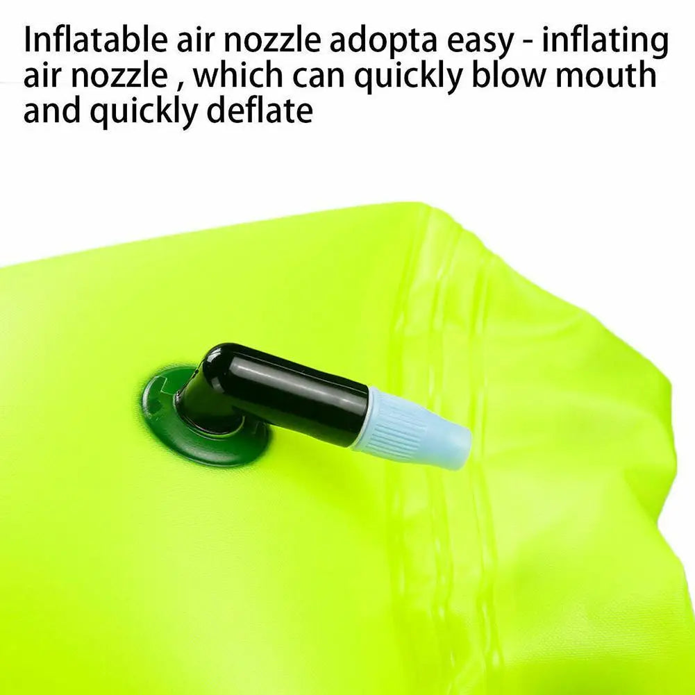 Inflatable Swimming Buoy & Tow Float – Dry Bag with Double Air Chambers and Waist Belt