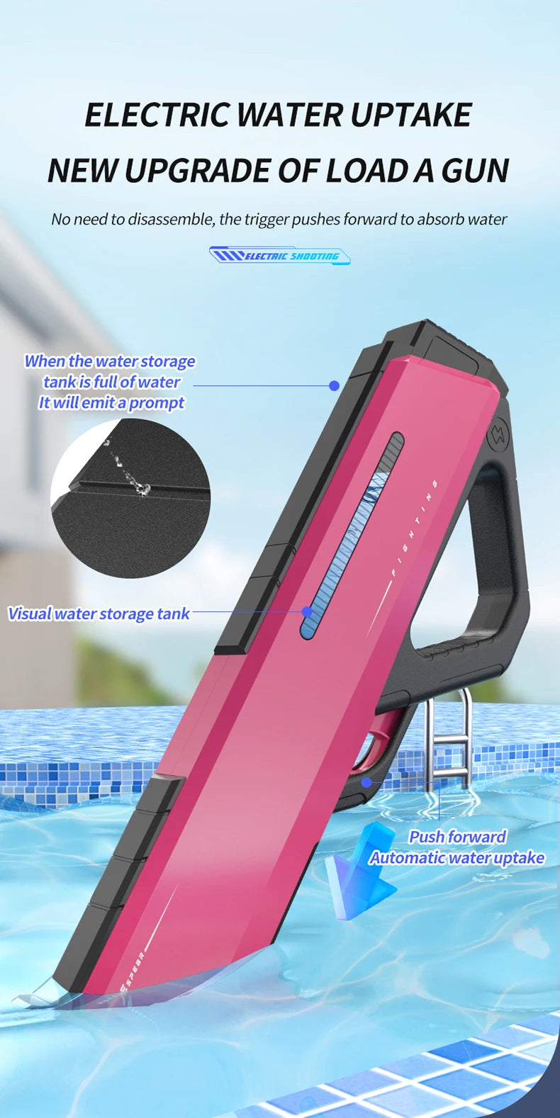 Electric High-Pressure Water Gun – Kids Summer Outdoor Toy