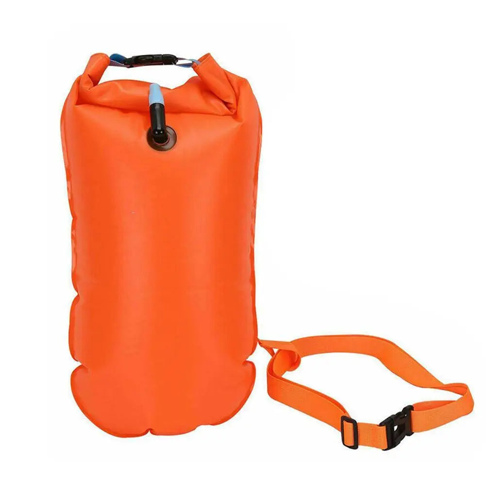 Inflatable Swimming Buoy & Tow Float – Dry Bag with Double Air Chambers and Waist Belt