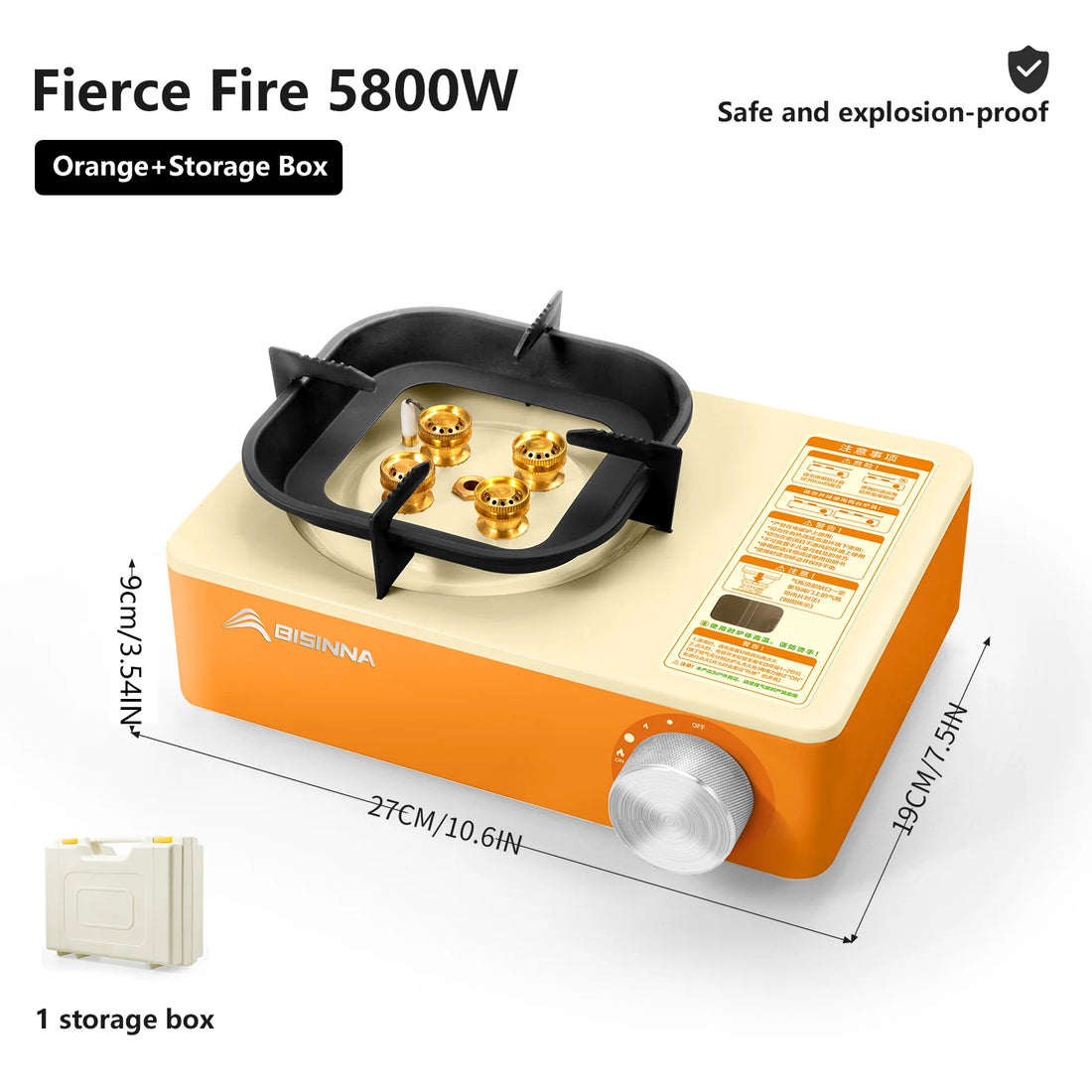 BISINNA Camping Gas Stove – 5800W High-Power Portable Cassette Burner for Hiking & Outdoor Cooking