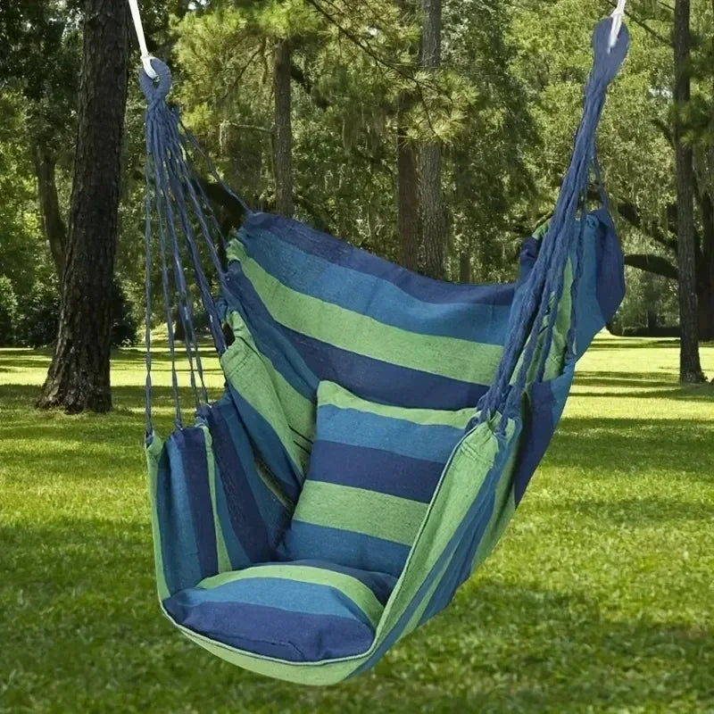 200KG Canvas Hammock Chair – Thick Swing Seat with Storage Bag