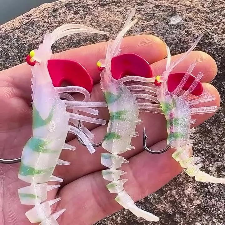 Luminous Silicone Shrimp Jig Head Swimbait