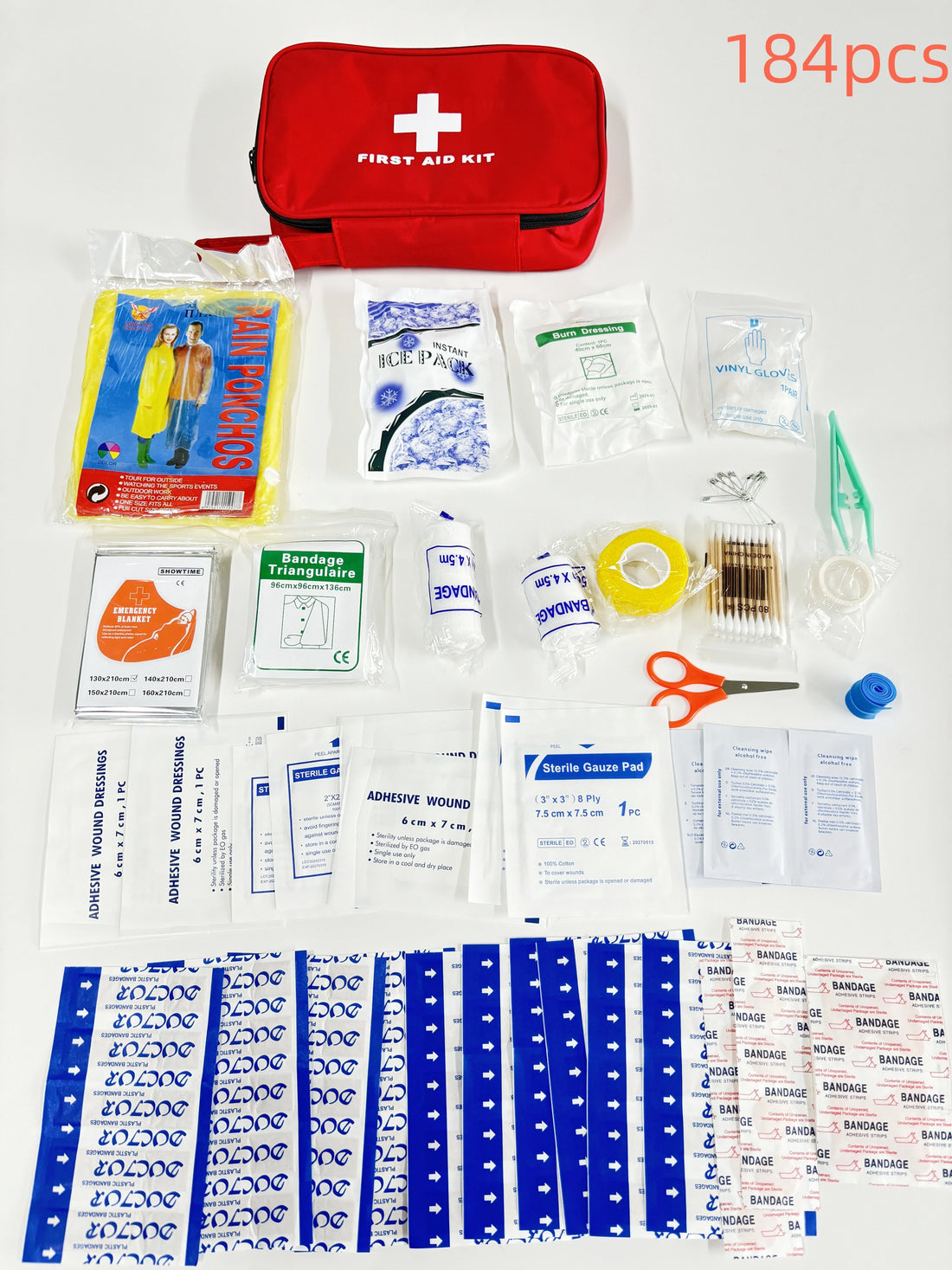 Portable Emergency First Aid Kit – Travel, Camping & Household Survival Bag