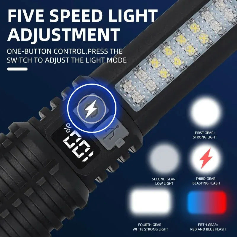 Super Bright LED Flashlight – Rechargeable Portable Torch for Outdoor & Emergency Use