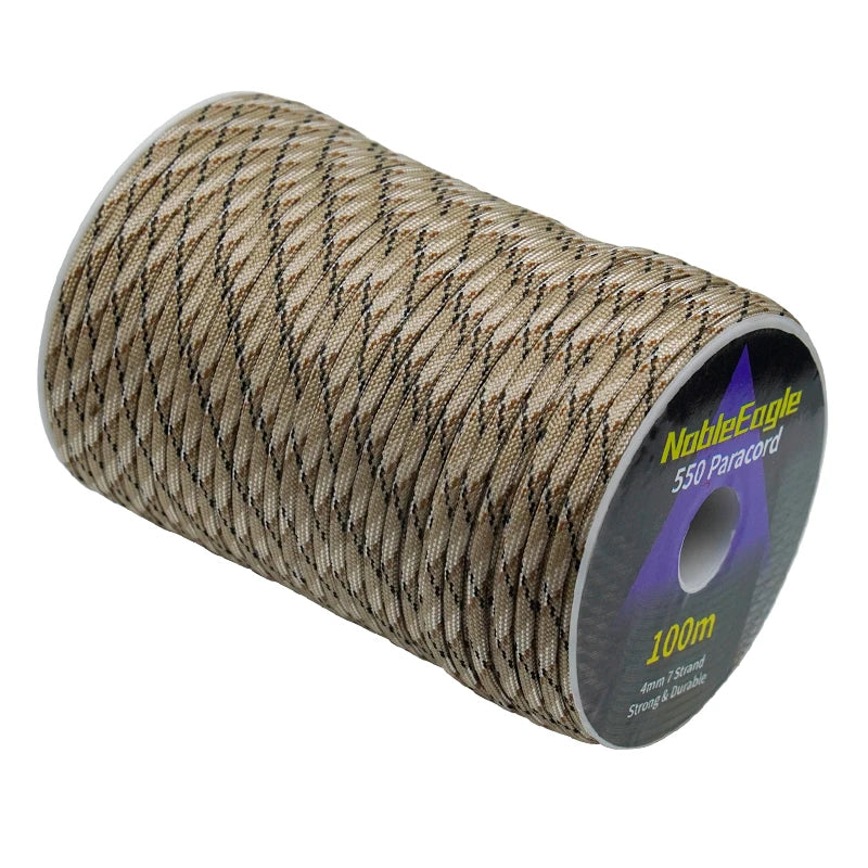 Military 550 Paracord Rope – 7 Strand, 4mm Outdoor Survival Cord (100M/50M/31M)