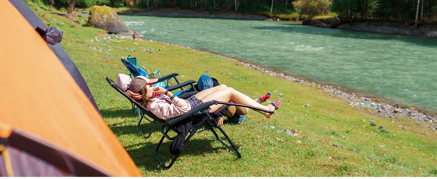 JHK Zero Gravity Recliner Set – 2 Portable Camping & Outdoor Lounge Chairs