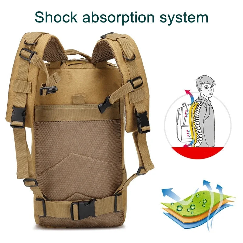 Fishing Tactical Backpack – Camouflage 3-Pocket Outdoor Travel & Hiking Bag