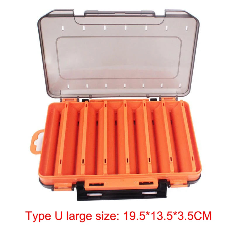 Shrimp & Squid Fishing Tackle Box – Double-Sided U-Shape Wooden/Plastic Case