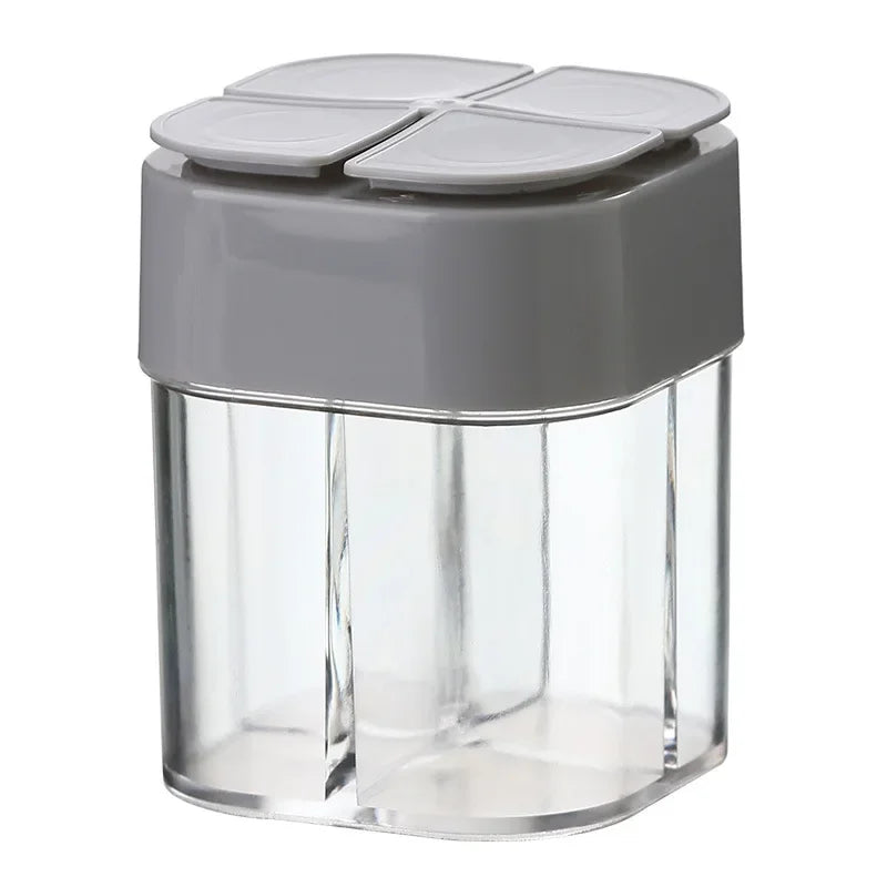 4-in-1 Camping Spice Jar – Portable Seasoning Dispenser with Lid, 4 Compartments