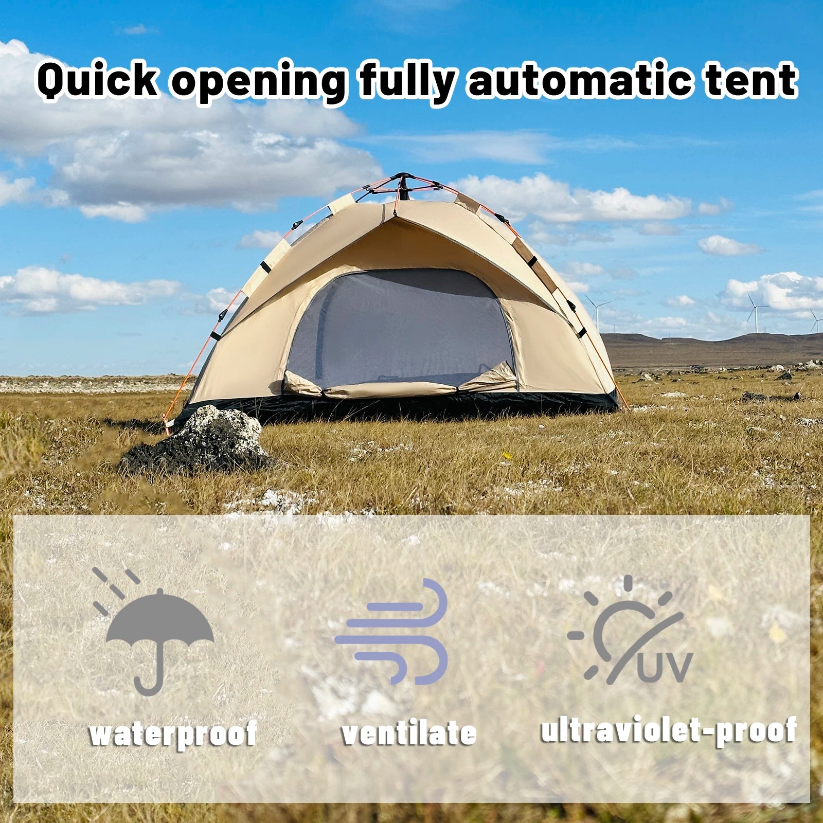 Outdoor Automatic Quick-opening Tent Rainproof Sunshine-proof 4 person tents