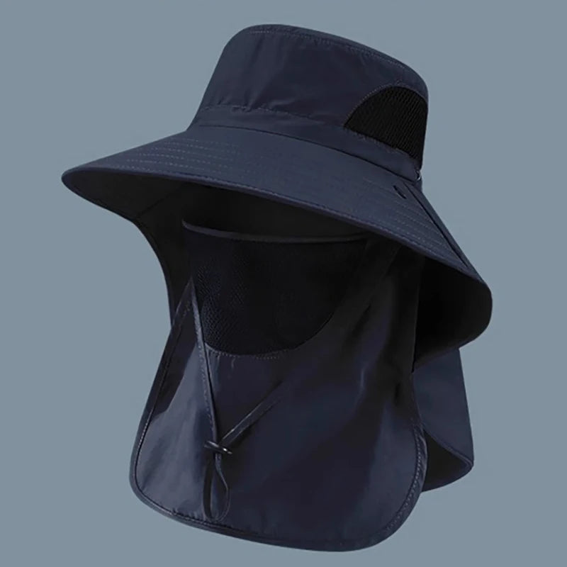 Summer Sun Hat with Neck Flap – UV Protection Fisherman Cap for Outdoor Activities