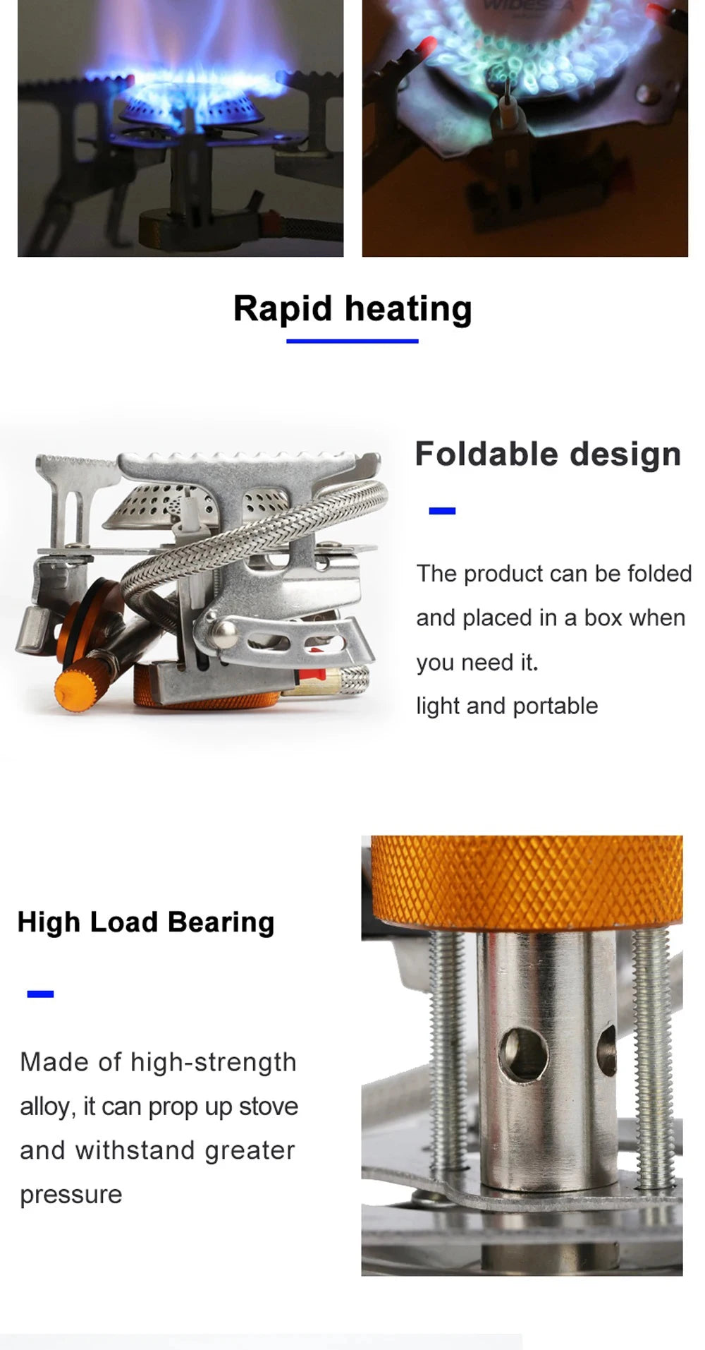 Camping Gas Stove – Portable Folding Backpacking Stove 3500W for Cooking, Hiking & Picnic