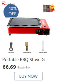 IGT Camping Folding Wood Table – Portable Gas Stove & BBQ Grill Table